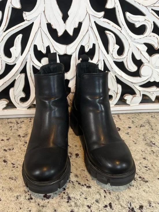Steve Madden Black Lug Sole Hamlet Boots Size 8 - Picture 3 of 14